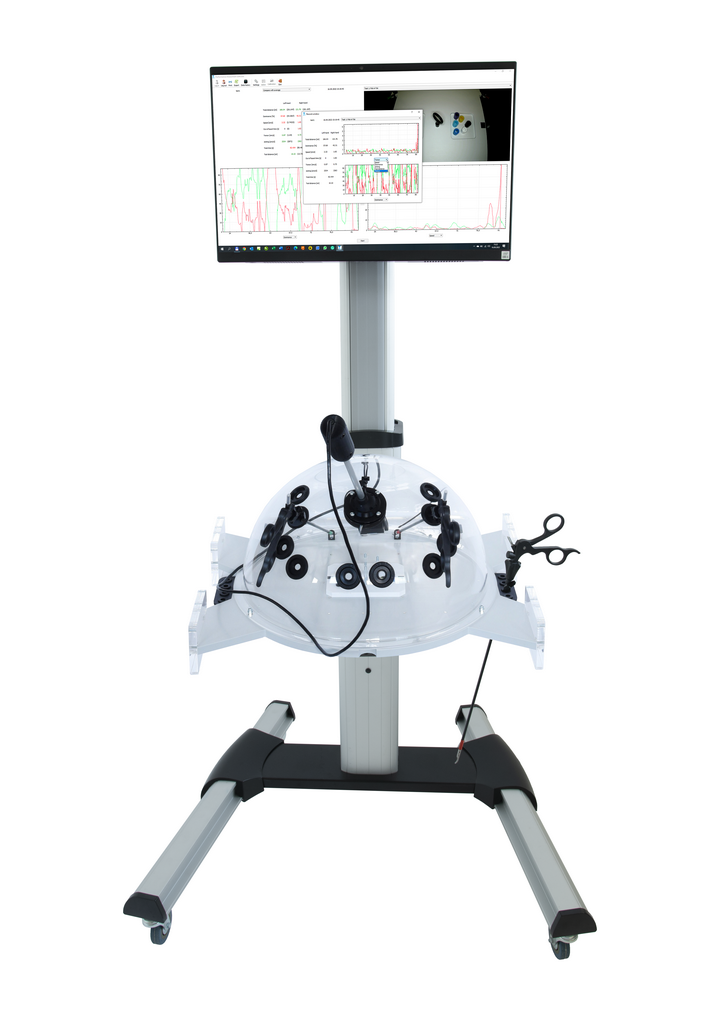 Laparoscopic training station with shperical top